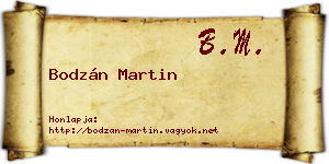 Bodzán Martin névjegykártya