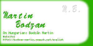 martin bodzan business card